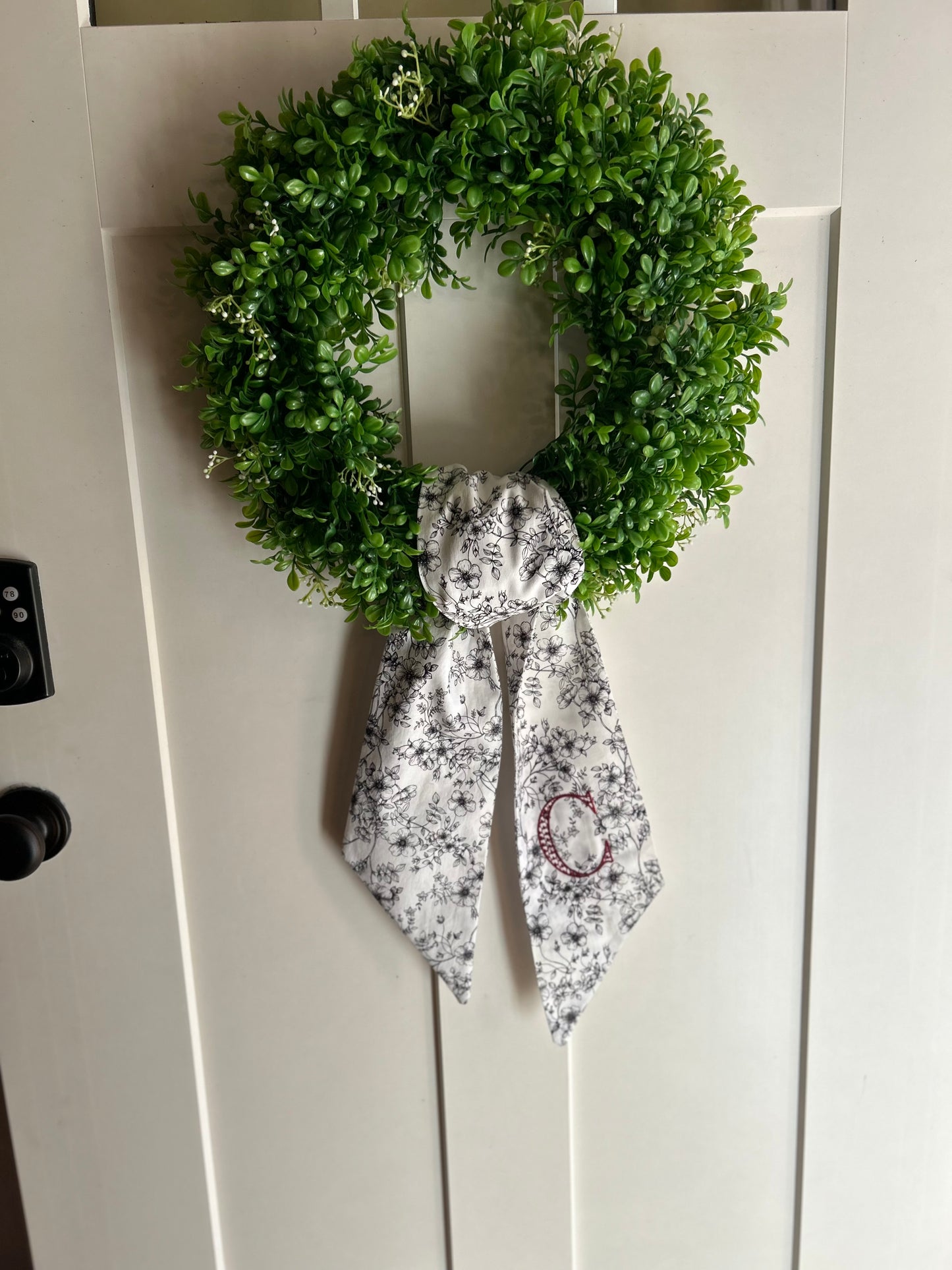 Monogrammed Wreath Sash