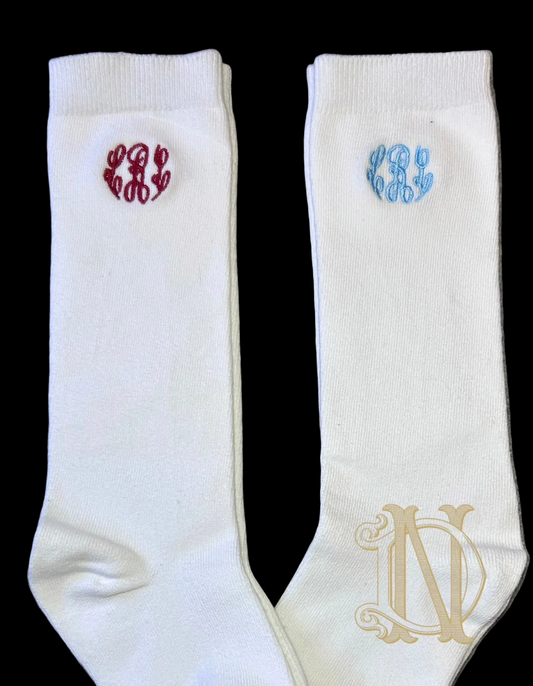 Monogrammed Knee Socks