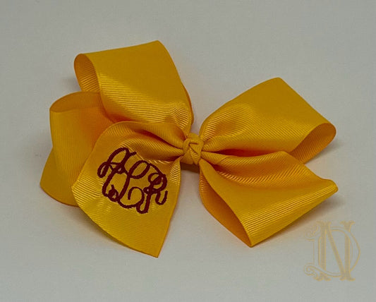 Classic Three Letter Monogrammed Hairbow