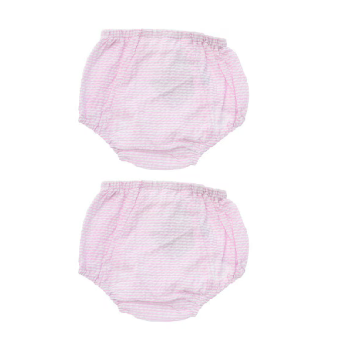 Mint - Monogrammed Pink Seersucker Bloomers/Diaper Cover 12m - 18m