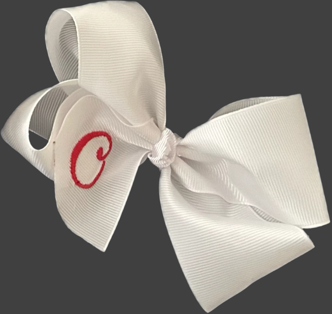 Single Letter Embroidered Hairbow