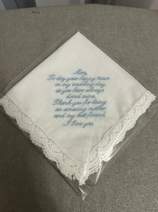 Mother of the Groom from Bride Wedding Day Handkerchief